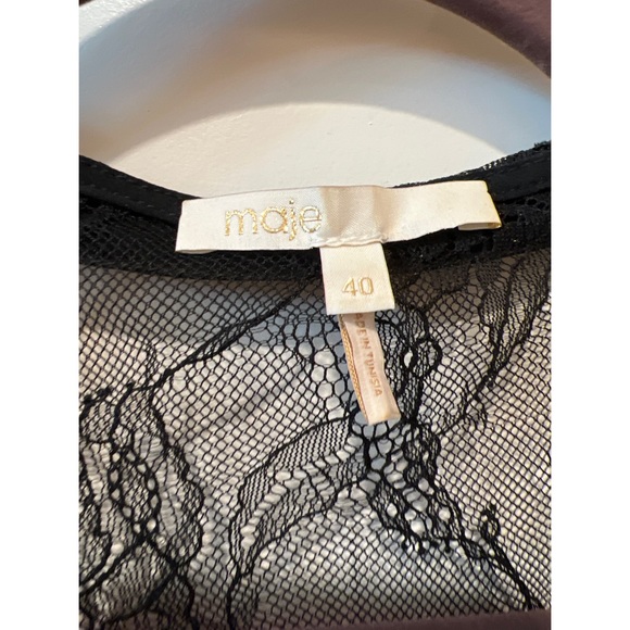 MAJE Black Silk and Lace Shorts Evening Romper Size 40 - Picture 4 of 6